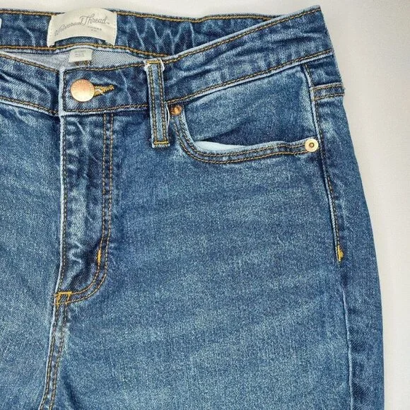 Universal Thread Womens Jeans 6/28R High Rise Slim Straight Distressed Denim - Picture 3 of 16